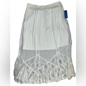 Apt. 9 White Asymmetrical Lace Skirt